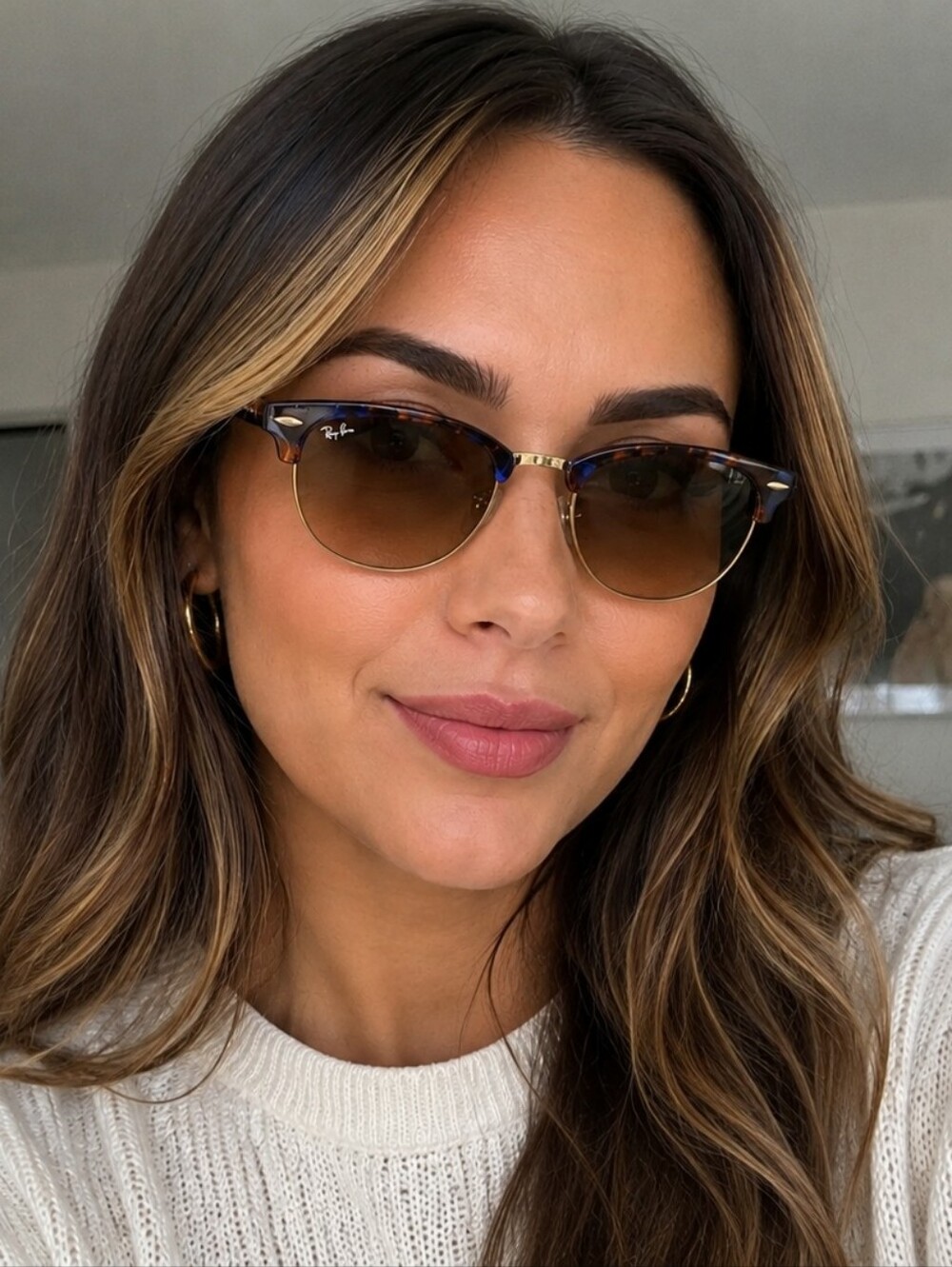 Ray-Ban Clubmaster Fleck Sunglasses – Brown & Blue